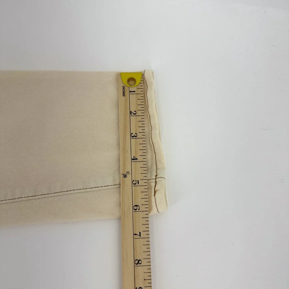 PacSun Stretch Mom Jeans Cream Tan High Rise Tapered Denim Size 26 - Picture 11 of 15